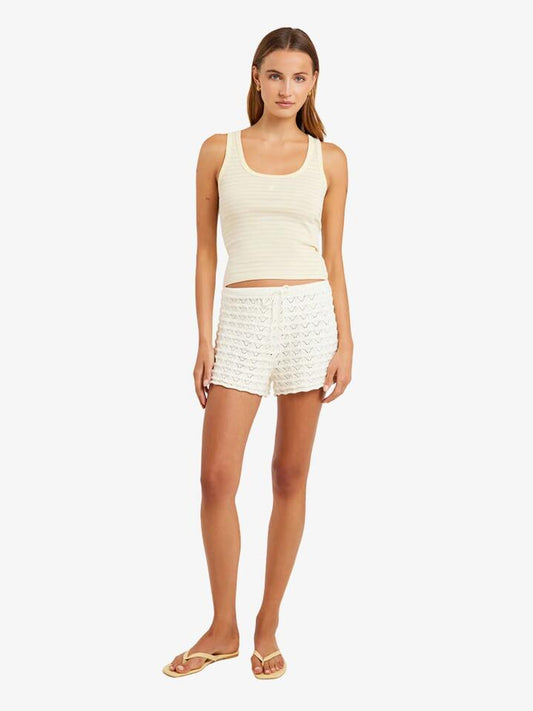 Image of a model wearing Shorts. Productname: LIIDO Dana Knit Shorts in Canvas colour by brand - LIIDO