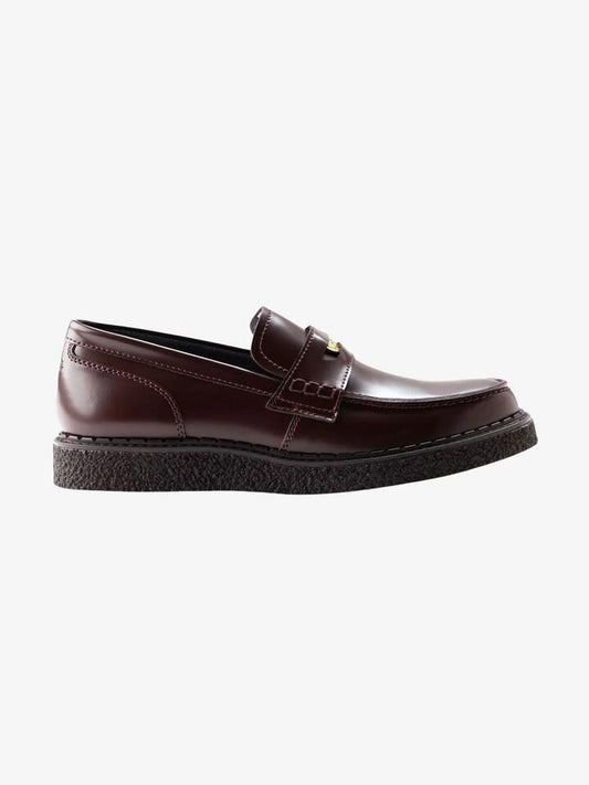 Image of Flats. Productname: Fred Perry George Cox Leather Penny Loafers in Oxblood colour by brand - Fred Perry