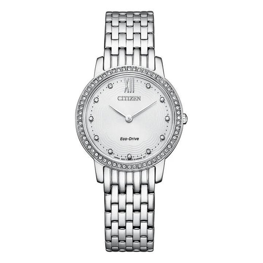 Image of Dresses. Productname: Citizen Dress Eco-Drive Women's White Watch EX1488-56A in Watch colour by brand - Citizen