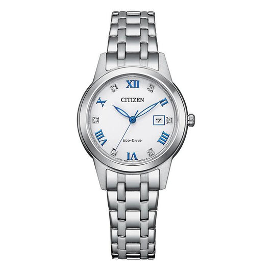 Image of Dresses. Productname: Citizen Dress Eco-Drive Women's White Watch FE1240-81A in Watch colour by brand - Citizen