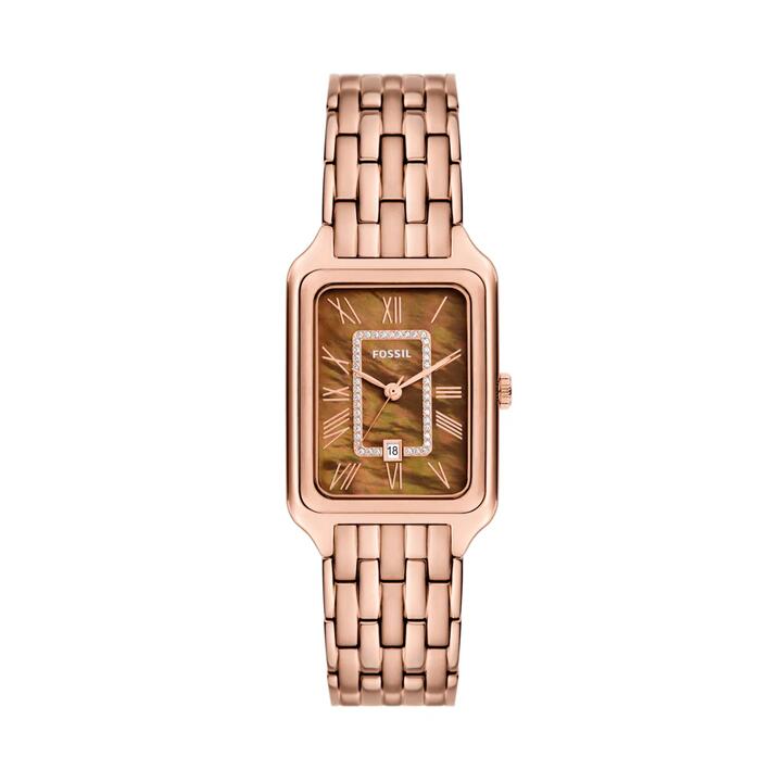 Image of Watches. Product name - Fossil Raquel Three-Hand Date Rose Gold-Tone Stainless Steel Watch ES5323 in colour by brand - Fossil