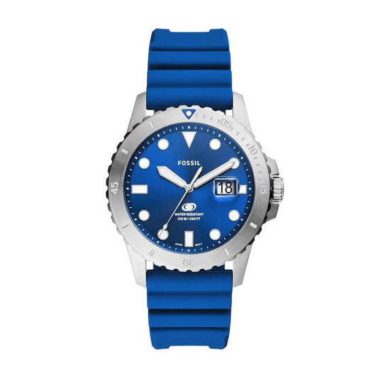 Image of Watches. Productname: Fossil FS5998 Blue and Silver Men's Watch in Watch colour by brand - Fossil