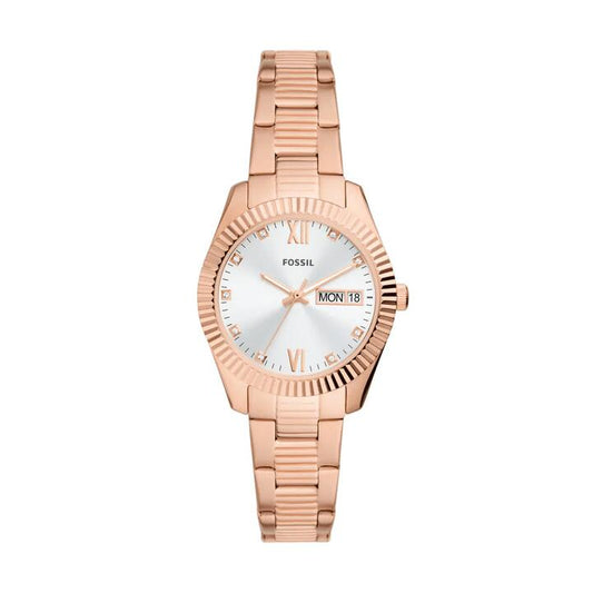 Image of Watches. Productname: Fossil Scarlette Rose Gold Women's Watch ES5200 in Watch colour by brand - Fossil