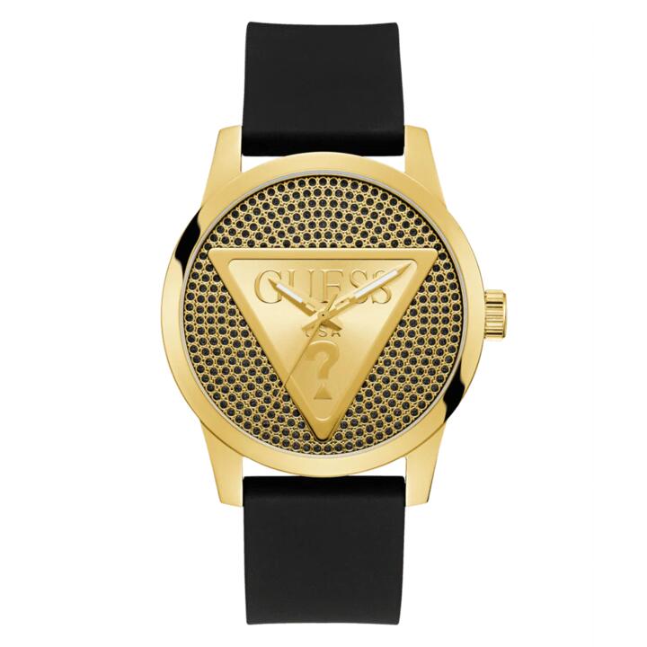 Image of Watches. Productname: Guess Badge Glitz Black and Gold Watch GW0916G1 in Watch colour by brand - Guess