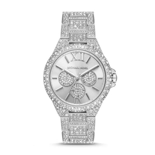 Image of Watches. Productname: Michael Kors Camille Silver Glitz Women's Watch MK6957 in Watch colour by brand - Michael Kors