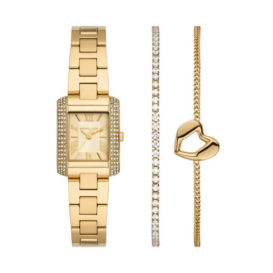 Image of Bracelets. Productname: Michael Kors Emery Three-Hand Gold-Tone Stainless Steel Watch and Bracelets Gift Set MK7510SET in Watch colour by brand - Michael Kors