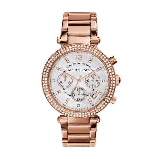 Image of Watches. Productname: Michael Kors Parker Rose Stone Set Watch MK5491 in Watch colour by brand - Michael Kors