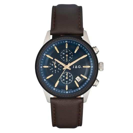 Image of Watches. Productname: JAG Jamieson Multifunction Blue and Brown Men's Watch J2640 in Watch colour by brand - JAG