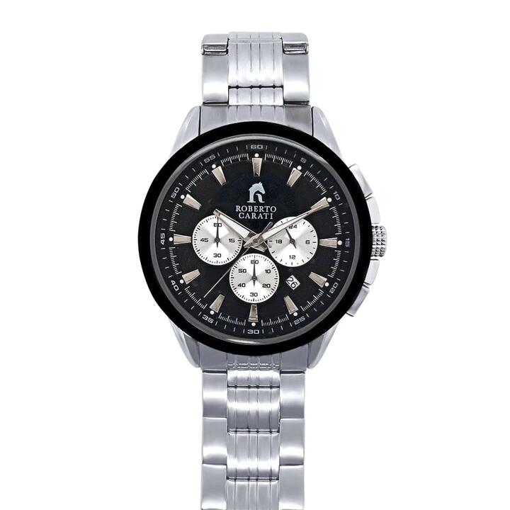 Image of Watches. Productname: Roberto Carati Gareth Black and Silver Toned Men's Watch CA262-V4 in Watch colour by brand - Roberto Carati