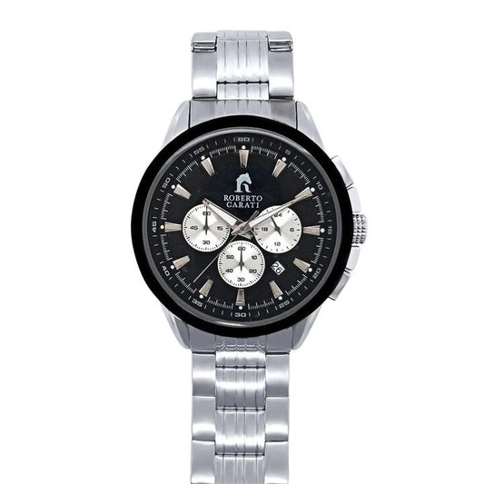 Image of Watches. Productname: Roberto Carati Gareth Black and Silver Toned Men's Watch CA262-V4 in Watch colour by brand - Roberto Carati