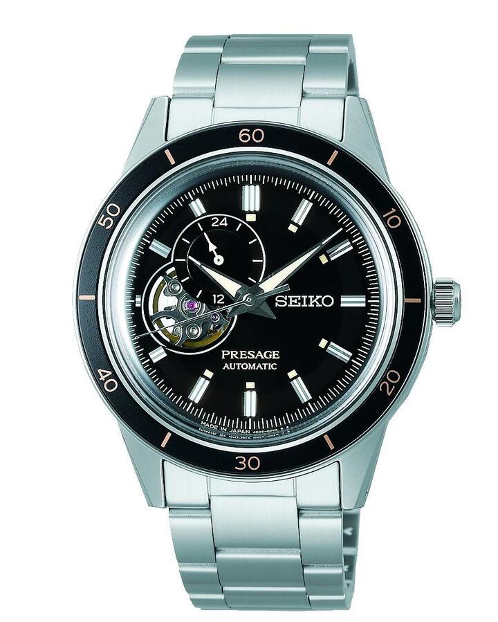 Image of Watches. Productname: Seiko Presage Automatic Black and Silver Men's Watch SSA425J in Watch colour by brand - Seiko