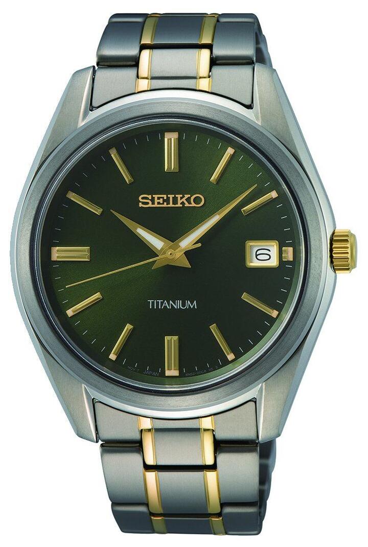 Image of Watches. Productname: Seiko Titanium 2 Tone Watch SUR377P in Watch colour by brand - Seiko