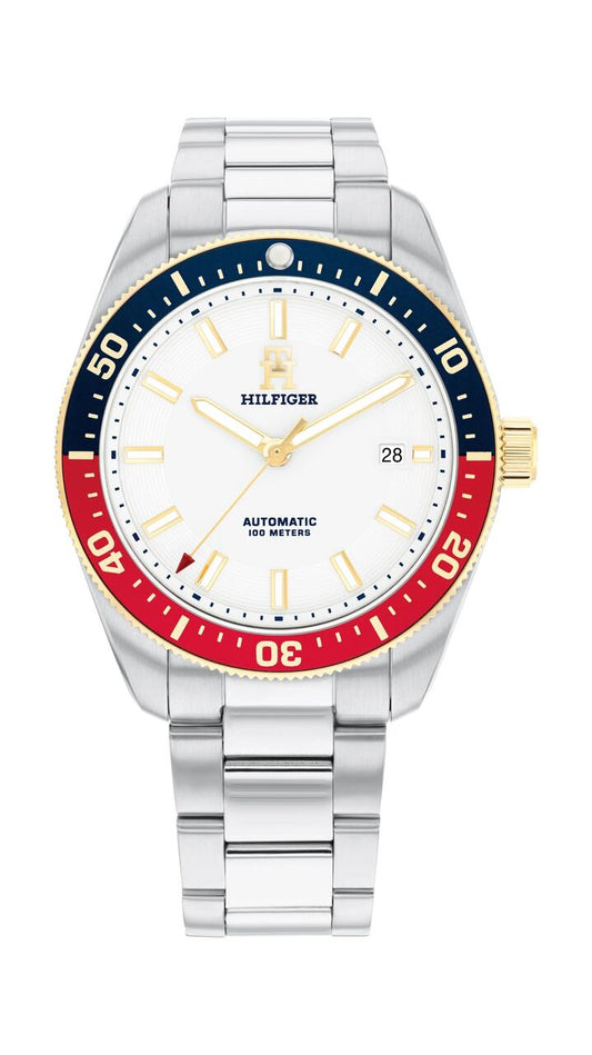 Image of Watches. Productname: Tommy Hilfiger Th85 Stainless Steel White Dial Men's Watch 1710551 in Watch colour by brand - Tommy Hilfiger