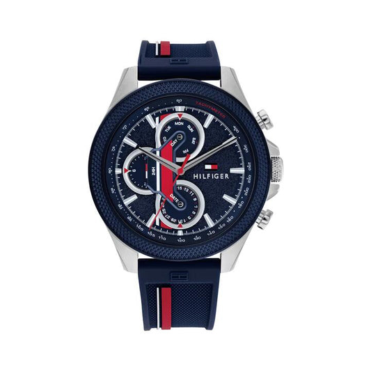 Image of Watches. Productname: Tommy Hilfiger Clark Multiple Colour Silicone Navy Dial Men's Watch 1792083 in Watch colour by brand - Tommy Hilfiger
