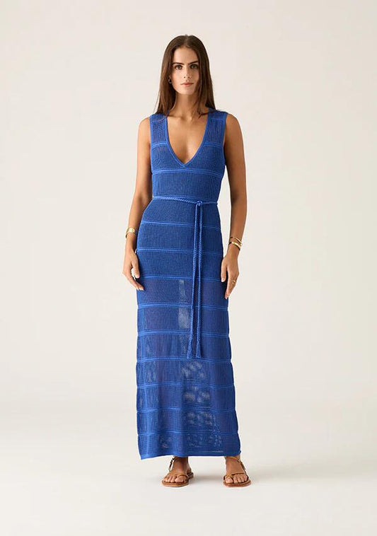 Image of Dresses. Productname: Carmen Knit Midi Dress in Sodalite Blue colour by brand - MOS The Label
