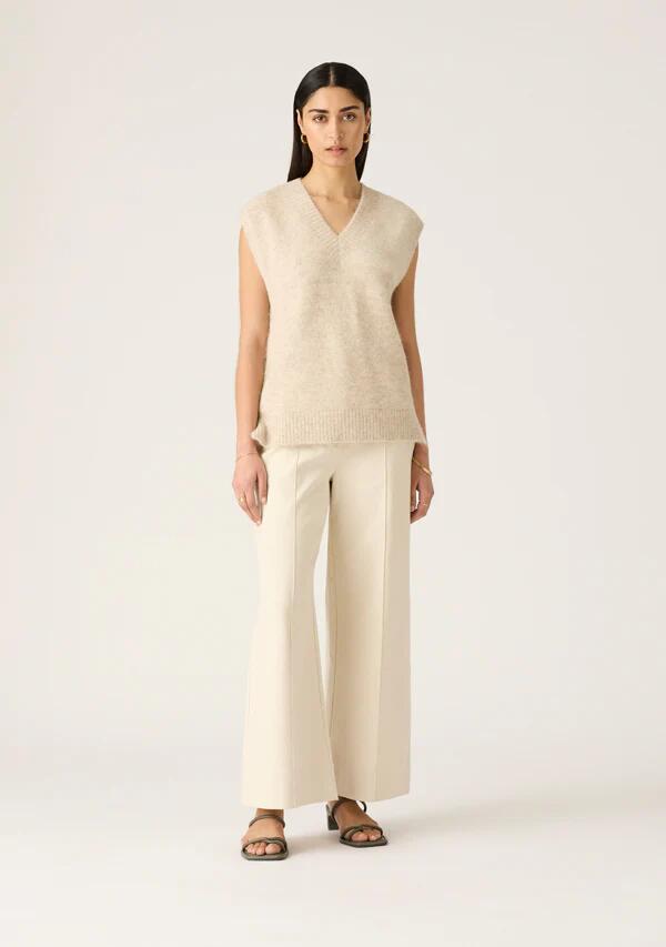 Image of Coats & Jackets. Productname: Vesper Knit Vest in Stone colour by brand - MOS The Label