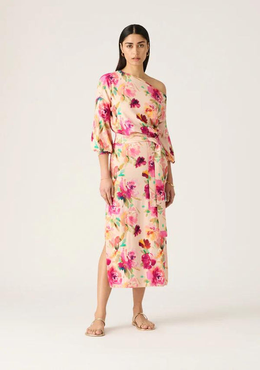 Image of Dresses. Productname: Stella Knit One Shoulder Dress in Stella Print colour by brand - MOS The Label