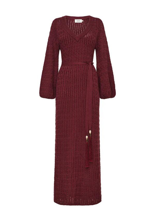 Image of Dresses. Productname: Furilia Knit Maxi Dress in Cherry Lacquer colour by brand - MOS The Label