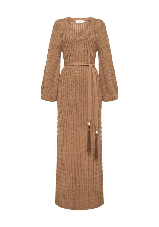 Image of Dresses. Productname: Furilia Knit Maxi Dress in Nutshell colour by brand - MOS The Label