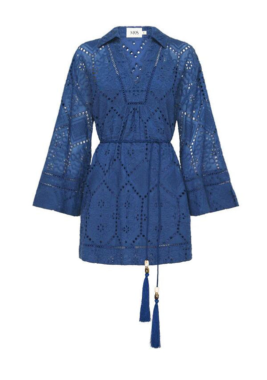 Image of Dresses. Productname: Filomena Mini Dress in Midnight Blue colour by brand - MOS The Label