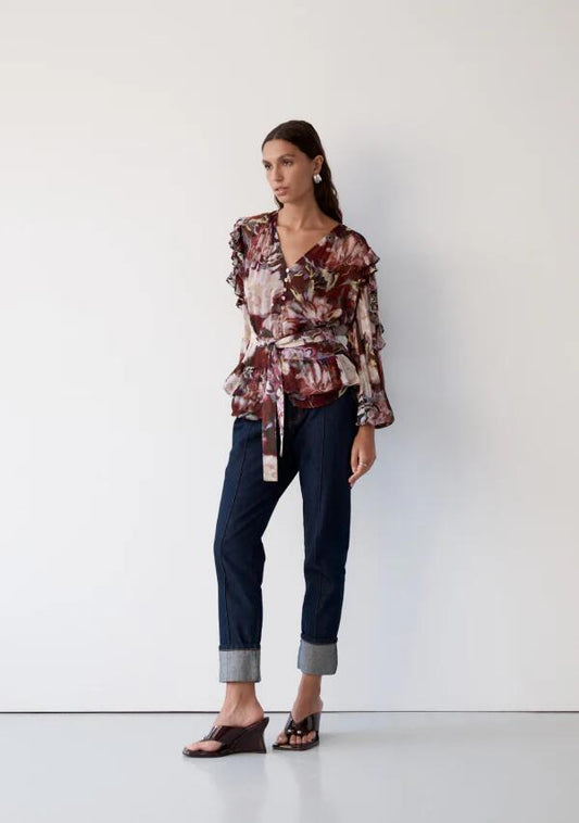 Image of a model wearing Denim. Productname: Sonia Denim Jeans in Deep Indigo colour by brand - MOS The Label