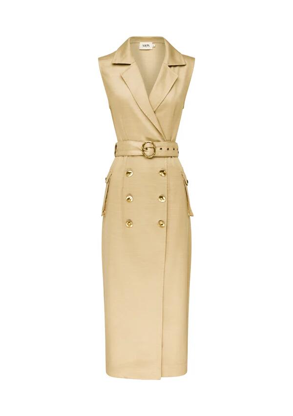Image of Dresses. Productname: Rita Wrap Dress Beige | MOS The Label in Classic Beige colour by brand - MOS The Label