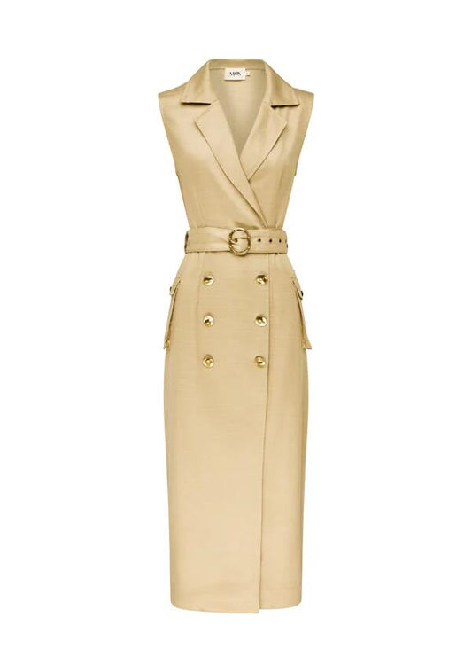 Image of Dresses. Productname: Rita Wrap Dress Beige | MOS The Label in Classic Beige colour by brand - MOS The Label