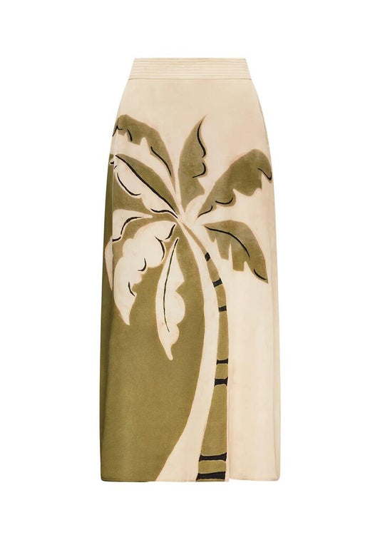 Image of a model wearing Skirts. Productname: Lorena Maxi Skirt | MOS The Label in Lorena Print colour by brand - MOS The Label