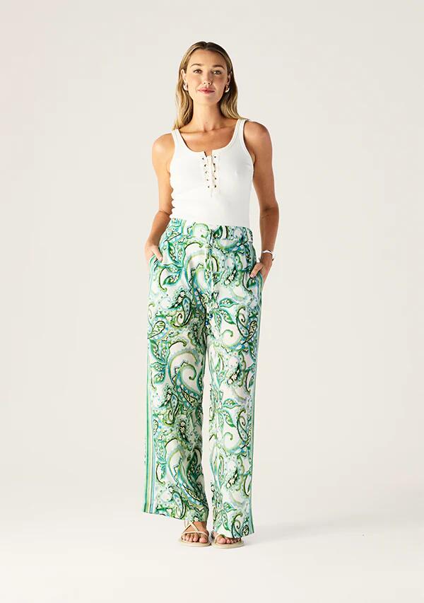 Image of a model wearing Pants. Productname: Tara Print Pants | MOS The Label in Tara Print colour by brand - MOS The Label