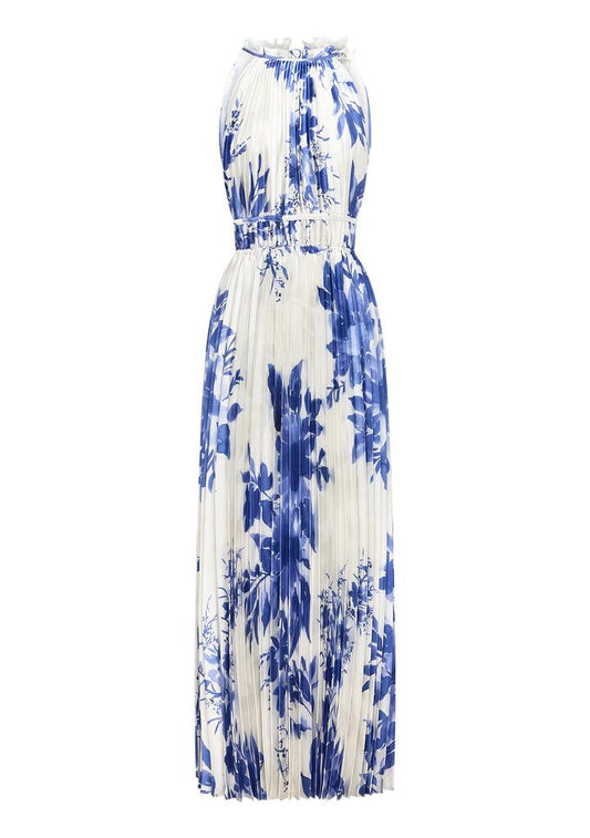 Image of Dresses. Productname: Isola Plisse Maxi Dress | MOS The Label in Isola Print colour by brand - MOS The Label