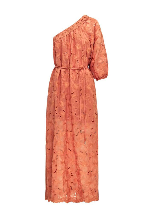 Image of Dresses. Productname: Loretta One Shoulder Dress | MOS The Label in Hibiscus colour by brand - MOS The Label