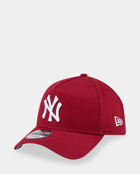 Image of Hats. Product name - New Era 9Forty A-Frame New York Yankees Cap Dark Red in Dark Red colour by brand - New Era