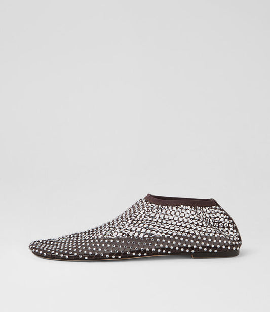 Image of Shoes. Productname: Reaffirm Choc Jewel Mesh Flat Shoes in Choc-Jewel colour by brand - MOLLINI