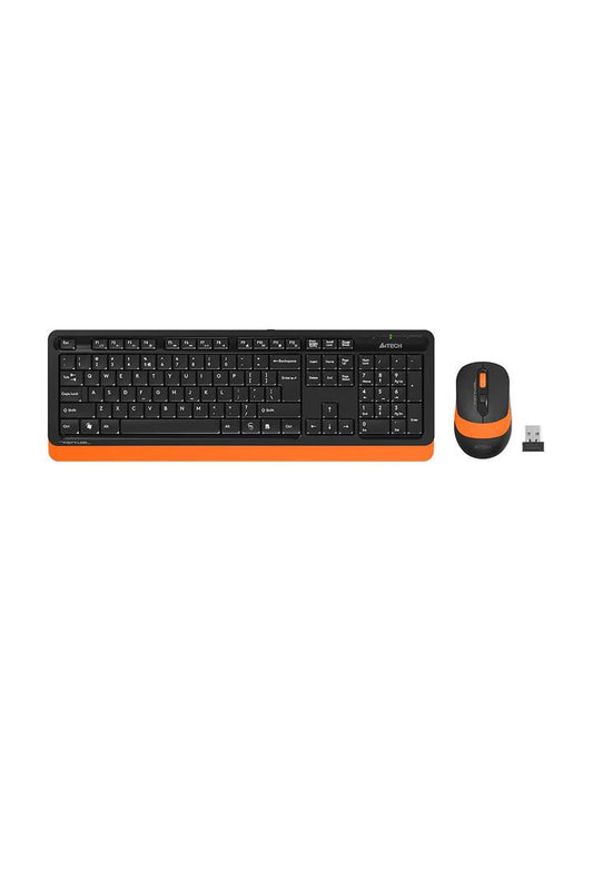 Image of Electronics Accessories. Productname: A4Tech FG1010 Orange Compact Wireless Keyboard & Mouse Combo in Orange colour by brand - A4Tech