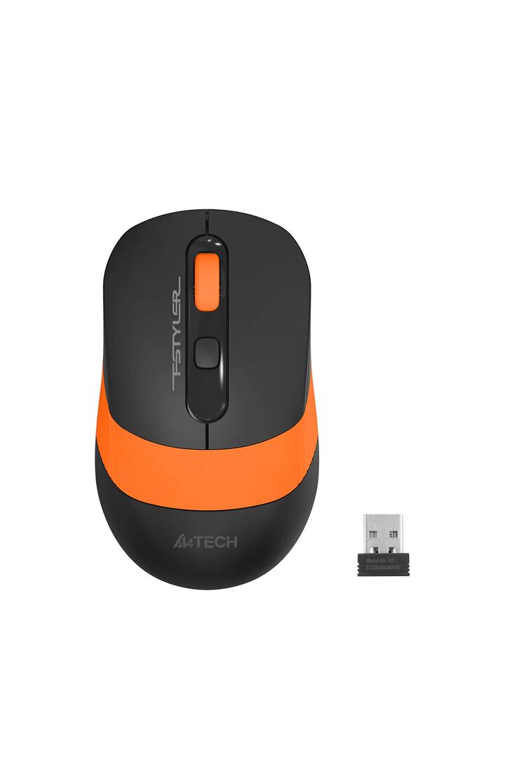 Image of Electronics Accessories. Productname: A4Tech FG10S Orange Silent Nano Receiver Wireless Mouse in Orange colour by brand - A4Tech
