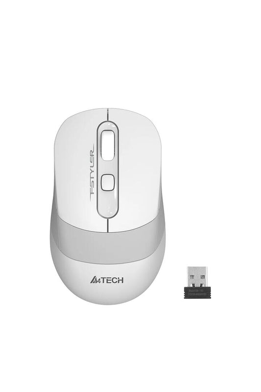 Image of Electronics Accessories. Productname: A4Tech FG10S White Silent Nano Receiver Wireless Mouse in White colour by brand - A4Tech