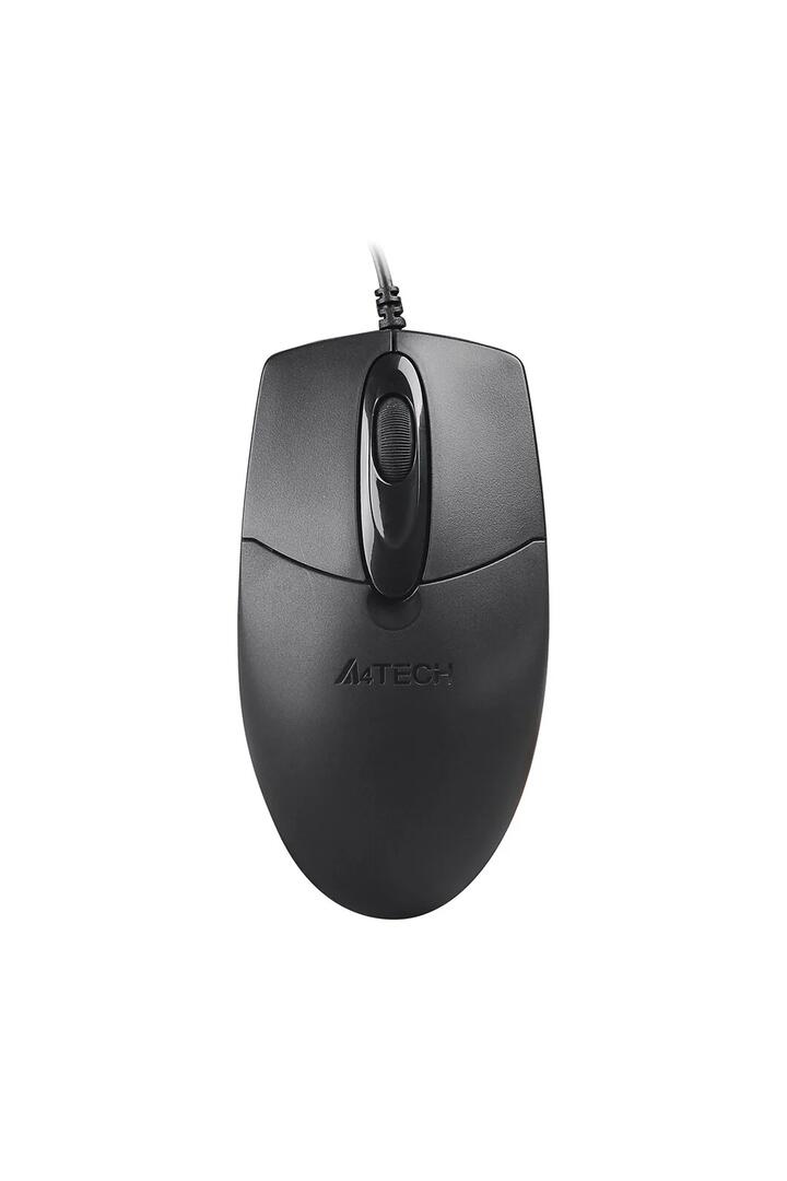 Image of Electronics Accessories. Productname: A4Tech OP-720S Black Compact Silent Optical Wired Mouse in Black colour by brand - A4Tech
