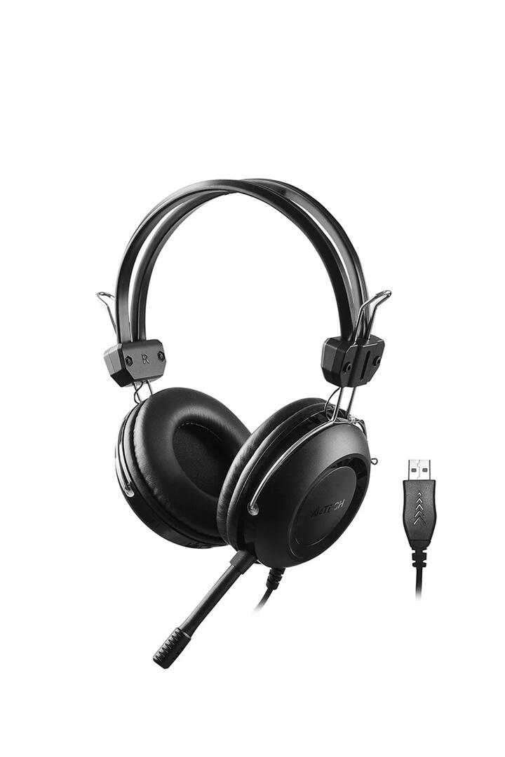 Image of Electronics Accessories. Productname: A4Tech HU-35 Black Over-Ear Comfort Noise-Cancelling USB Headset in Black colour by brand - A4Tech