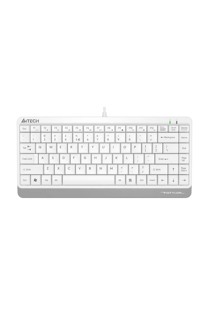 Image of Electronics Accessories. Productname: A4Tech FK11 White Compact Wired Keyboard in White colour by brand - A4Tech