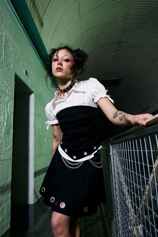 Image of Blouses. Productname: Ritualistic Goth Blouse in Cream colour by brand - Black Friday