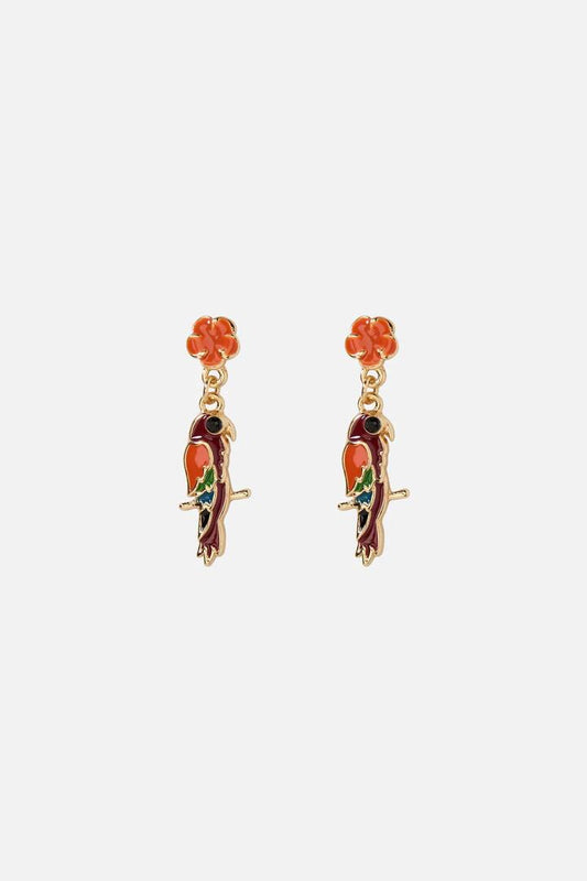Image of Earrings. Productname: Parrot Hibiscus Earrings in Multi colour by brand - Princess Highway