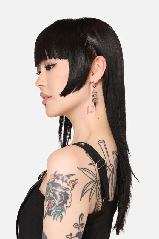 Image of Earrings. Productname: Chainlink Spike Sleeper Earrings in Silver colour by brand - Black Friday