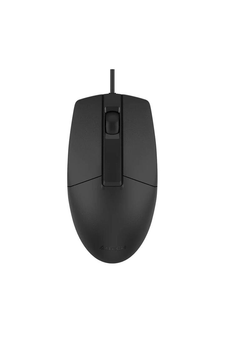 Image of Electronics Accessories. Productname: A4Tech OP-330S Black Full-Size Silent Wired Optical Mouse in Black colour by brand - A4Tech