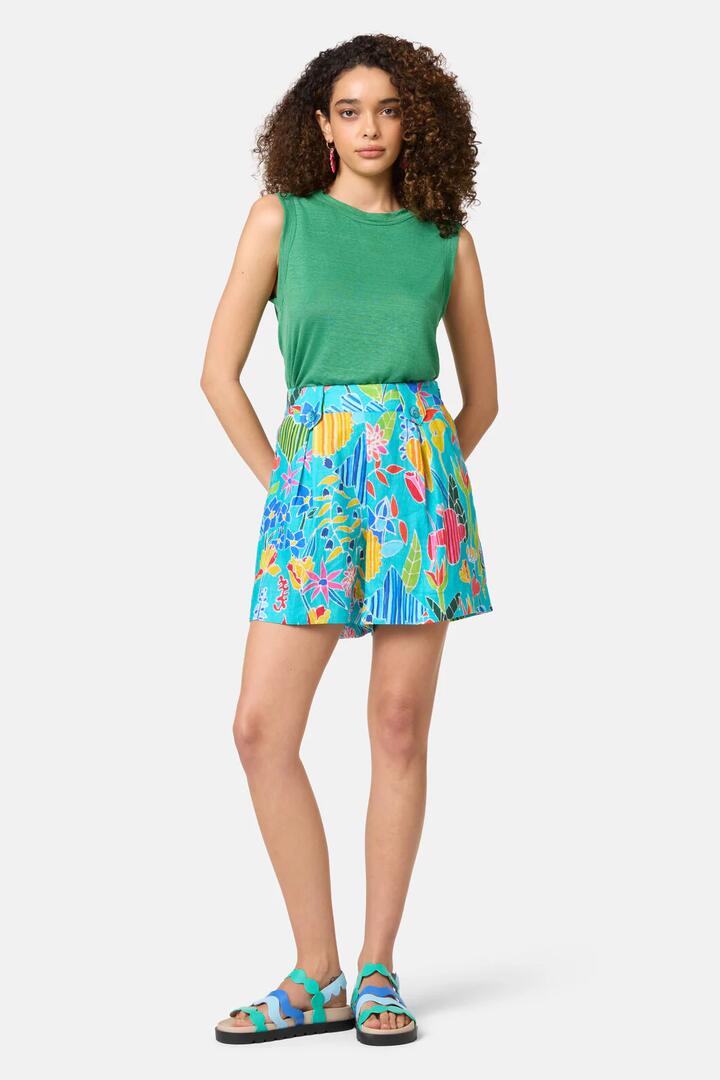 Image of a model wearing Shorts. Product name - Flower Garden Shorts in Print colour by brand - Gorman