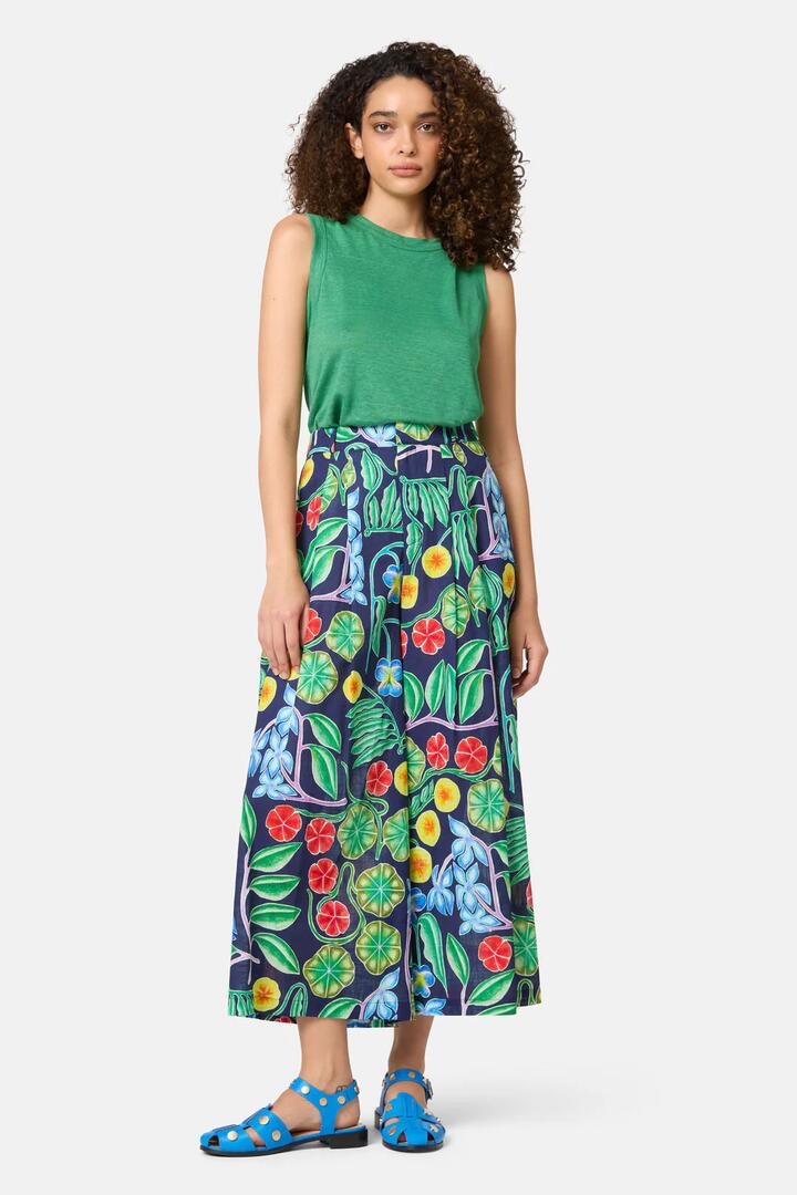 Image of a model wearing Skirts. Product name - Botanica Print Skort in Print colour by brand - Gorman