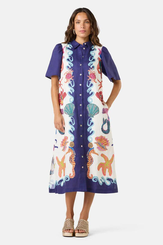 Image of Dresses. Productname: Mermaid Vacation Midi Dress in Print colour by brand - Gorman