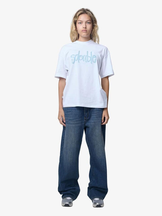 Image of a model wearing Tops. Productname: S-Double Marker 08 Tee in White colour by brand - S-Double