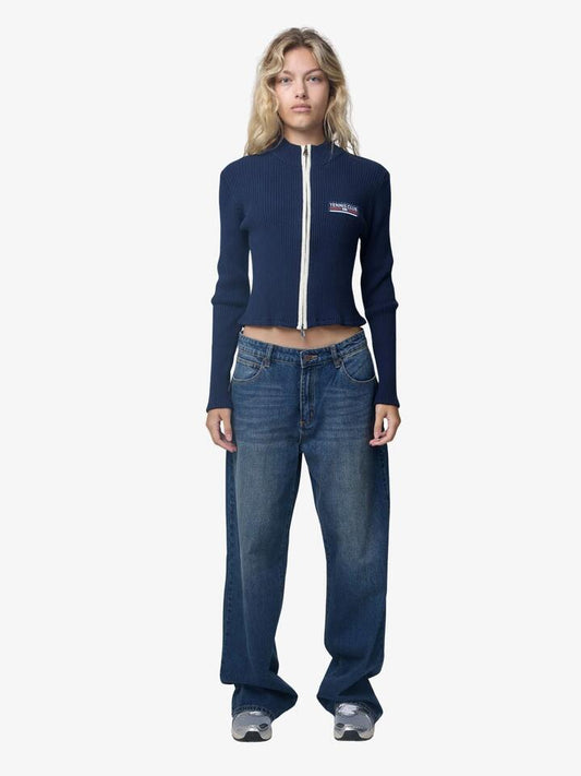 Image of Coats & Jackets. Productname: West Hollywood Sweat Club 1995 Tennis Club Knitted Jacket in Navy colour by brand - West Hollywood Sweat Club