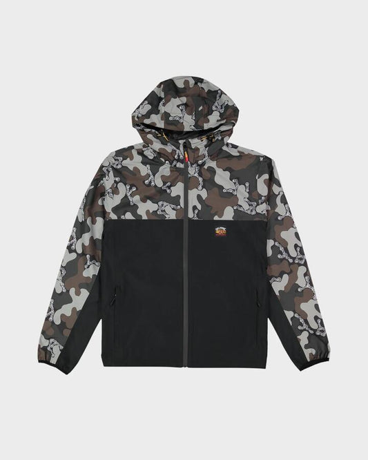 Image of a model wearing Outerwear. Productname: billabong Mens Otis Spray Waterproof Jacket Black - in Black colour by brand - Billabong