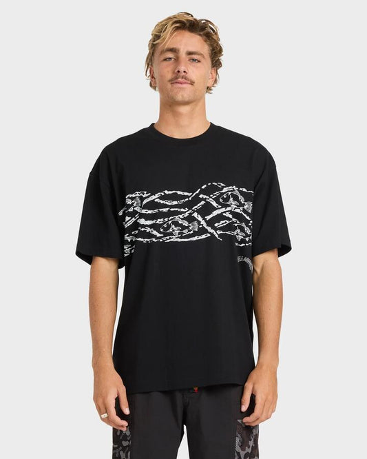 Image of a model wearing Tops. Productname: billabong Mens Otis Mangrove T-Shirt Black - in Black colour by brand - Billabong